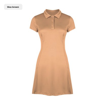 Summer Polo Collar Short Sleeve Sports Dress Women